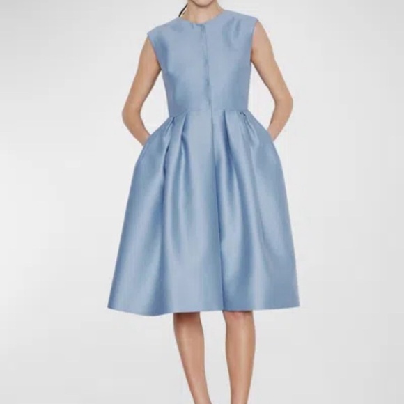 Dice Kayek Light Pink Midi Designer Dress Size 42 Feminine Demure Coquette Silk - Picture 3 of 11